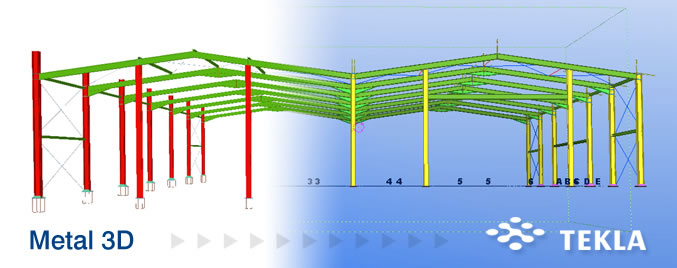 Exportação para Tekla® Structures do Novo Metal 3D e das Estruturas 3D integradas de CYPECAD