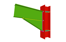 Column to beam moment connection with haunch (continuous column)