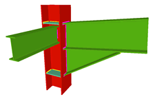 Column to beam moment connection with haunch and simply connected orthogonal beam (continuous column)