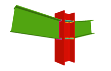 Column to two beam moment connection (continuous column)