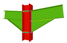 Column to two beam moment connection with haunches (continuous column)