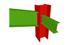 Unión de pilar con dintel articulado (almas coplanarias), y con una viga ortogonal articulada (pilar pasante)