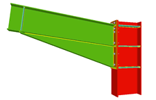 Column to beam bolted moment connection with haunch using front plate