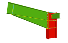 Column to beam bolted moment connection with haunch using front plate and simply connected orthogonal beam using lateral plate