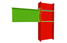 Column to beam bolted moment connection using front plate (continuous column)
