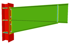 Column to beam bolted moment connection with haunch using front plate (continuous column)