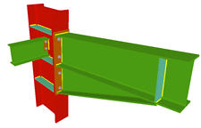 Column to beam bolted moment connection with haunch using front plate and simply connected orthogonal beam using lateral plate (continuous column)