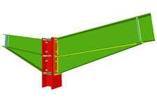 Column to two beam bolted moment connection with haunches using front plates