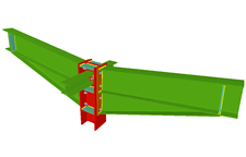 Column to two beam bolted moment connection with haunches using front plates and two simply connected orthogonal beams using lateral plates