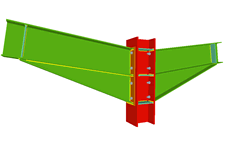 Column to two beam bolted moment connection with haunches using front plates (continuous column)