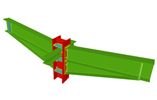 Column to two beam bolted moment connection with haunches using front plates and two simply connected orthogonal beams using lateral plates (continuous column)