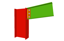 Column to beam bolted simple connection using lateral plate