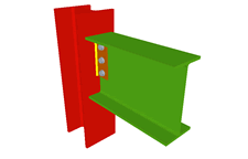 Column to beam bolted simple connection using lateral plate (continuous column)