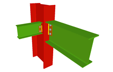 Column to beam bolted simple connection using lateral plate and simply connected orthogonal beam using lateral plate (continuous column)