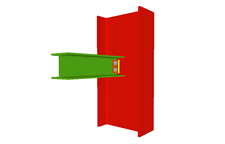 Beam to column web bolted simple connection using lateral plate (continuous column)