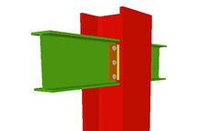 Column to two beam bolted simple connection using lateral plates (continuous column)
