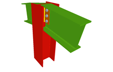 Column to two beam bolted simple connection using lateral plates