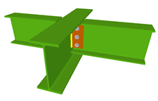Beam to two beam bolted simple connection using lateral plates